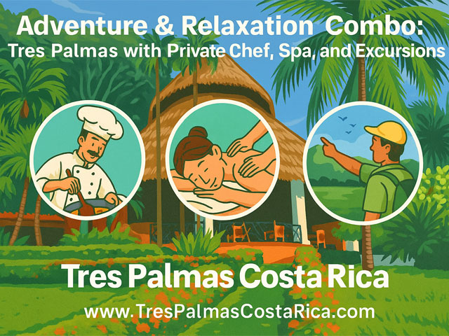 Adventure & Relaxation Combo: Tres Palmas with Private Chef, Spa, and Excursions